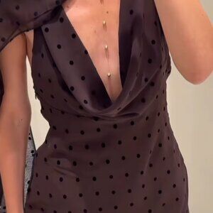 Zara Polka Dot Scarf Maxi Dress